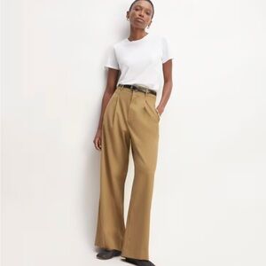 Everlane NWT The Italian Wool Way-High® Drape Pant size 0 Camel